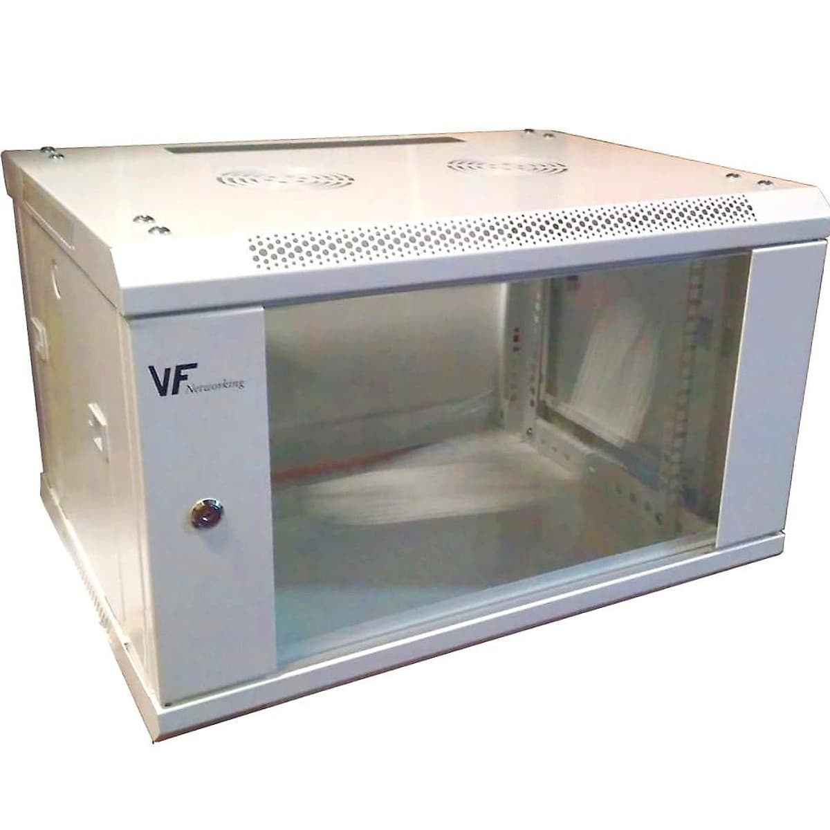 Rack 12u Blanco Fijo 600x450 Inc Pdu 6 Tomas Y Tornillos