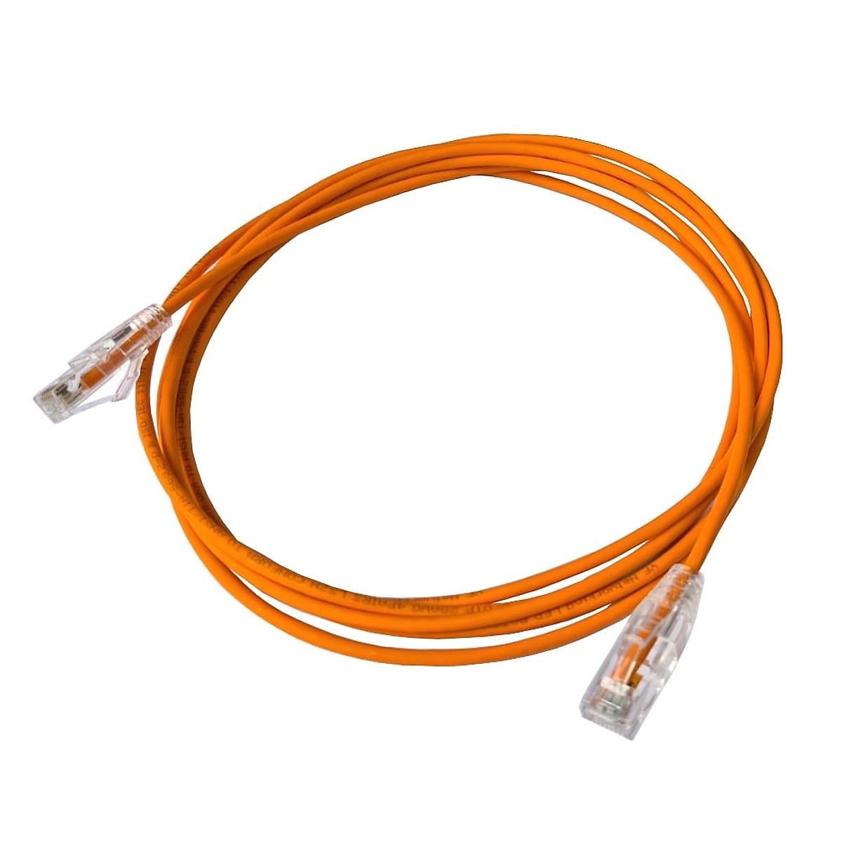 Patchcord Slim U/Utp Cat6a Led Naranja 5m Lszh 28awg
