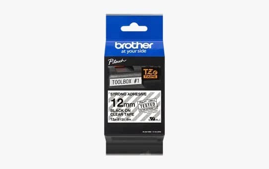 Cinta Brother Doble Adhesivo Negro / Transparente 12mm