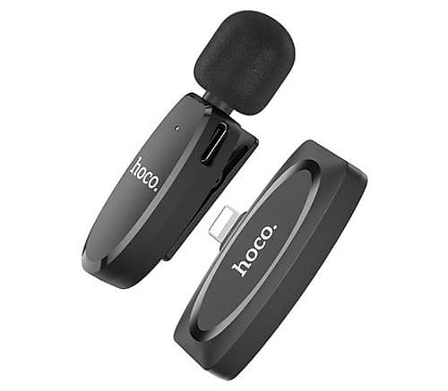 Hoco L15 Lightning Crystal Lavalier Microfono Inalambrico Black (D)(O)