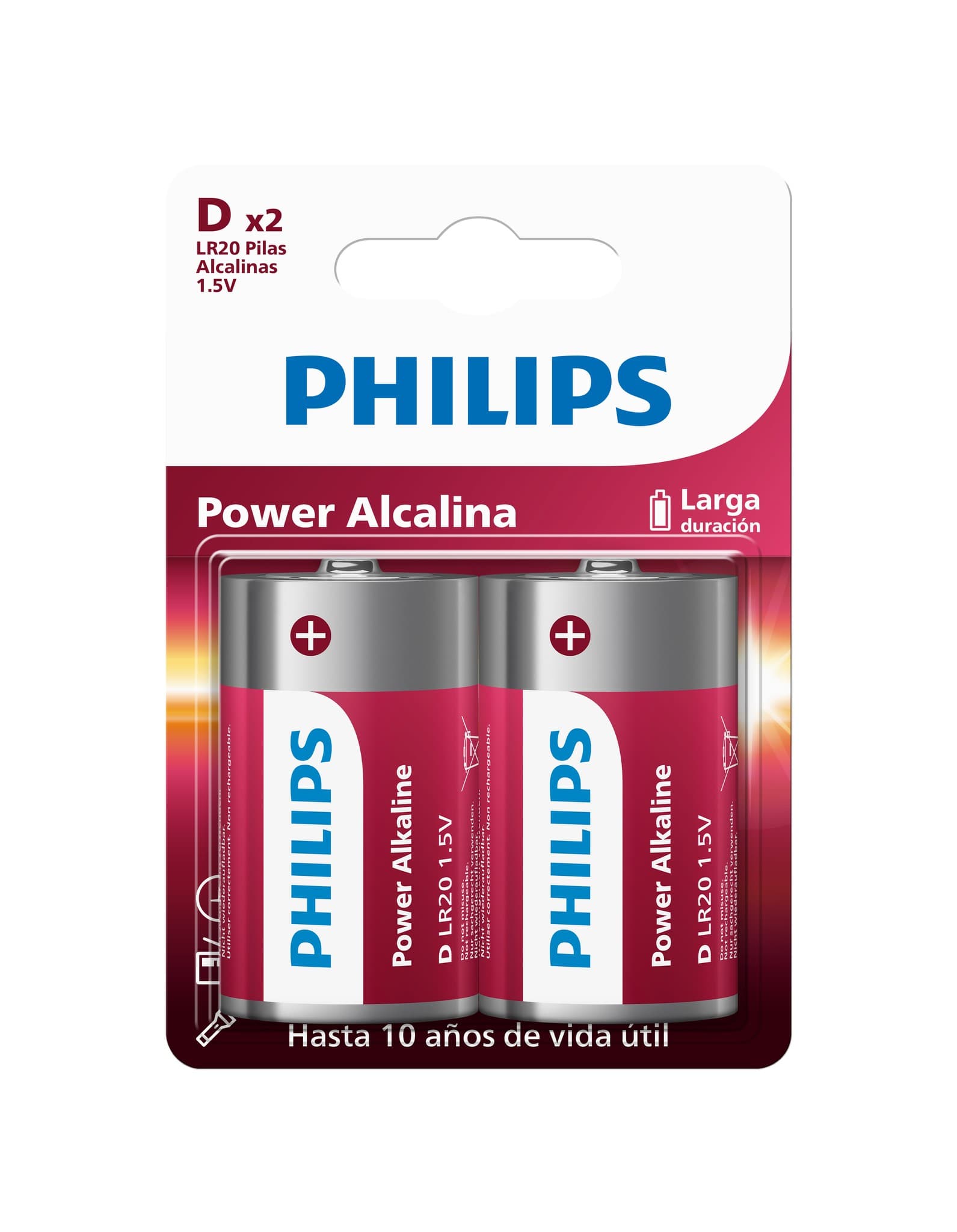 Pila Alkalina Philips D Blister X2