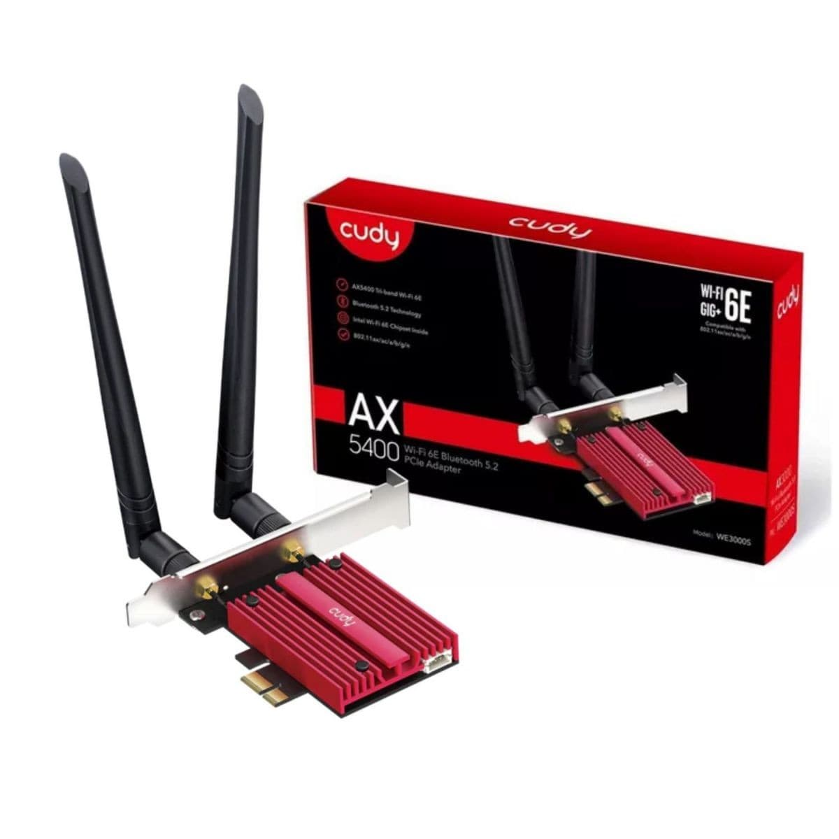 Adapt Pci-E Cudy Wifi 6e + Bluetooth 5.3 Ax5400