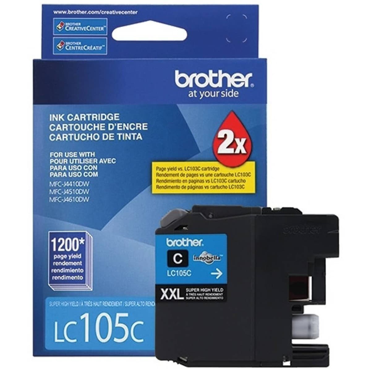 Cartucho Brother Cyan Lc105c Mfc4510dw Rend 1200 Pag