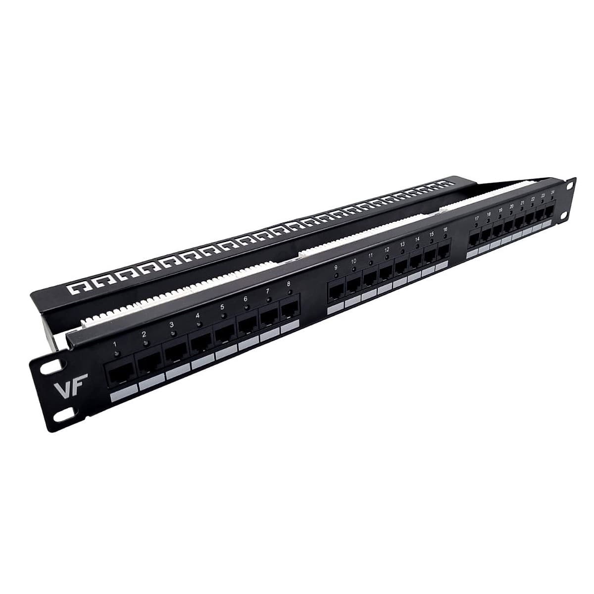 Patchera Cat6a 24 Bocas (Inc Org Trasero) Con Led