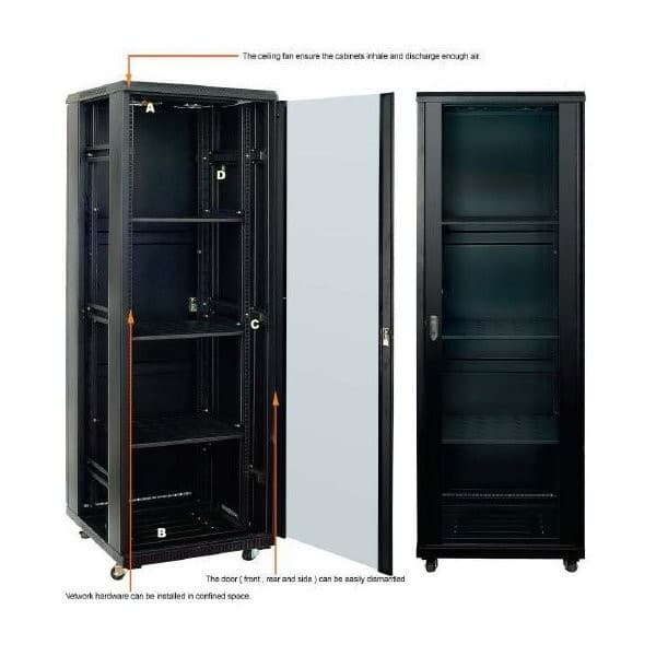 Rack Piso Negro 42u 600x600x2070 P/Vidrio