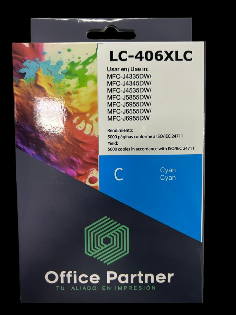 Tinta Office Partner Lc-406xlc Cyan 5000 Páginas