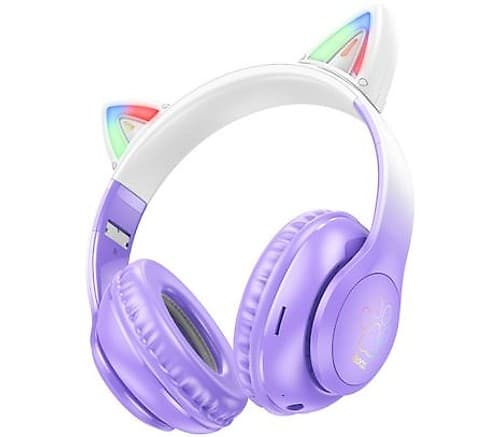 Hoco W42 Headphones Cat Con Orejas P/Niños Bt Purple Grape