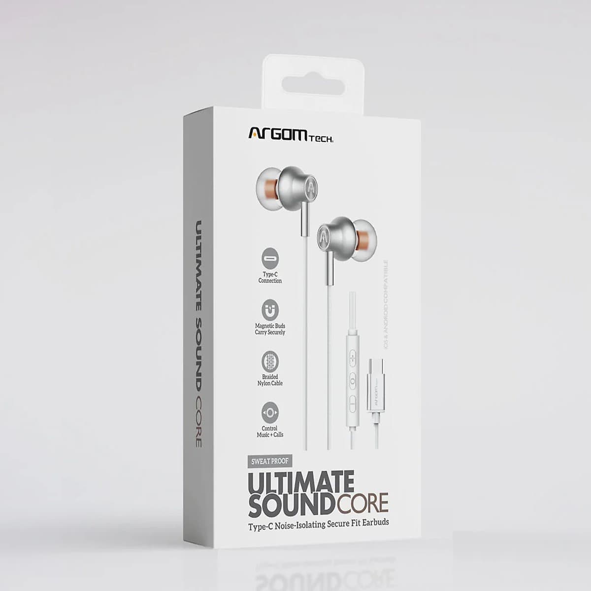 Auricular Sound Core Con Cable Tipo C Blanco Argom