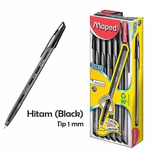 Boligrafo Negro Caja X12 Green Ice Maped