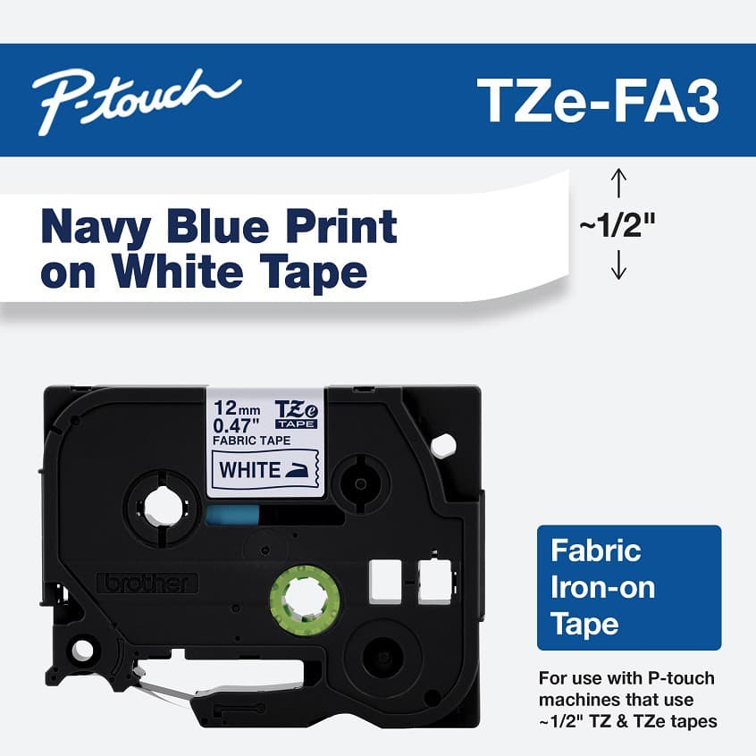 Cinta Brother Textil Azul / Blanco 12mm