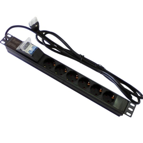 Pdu 6 Tomas Schuko Con Llave Termica 3 Mts - 19"