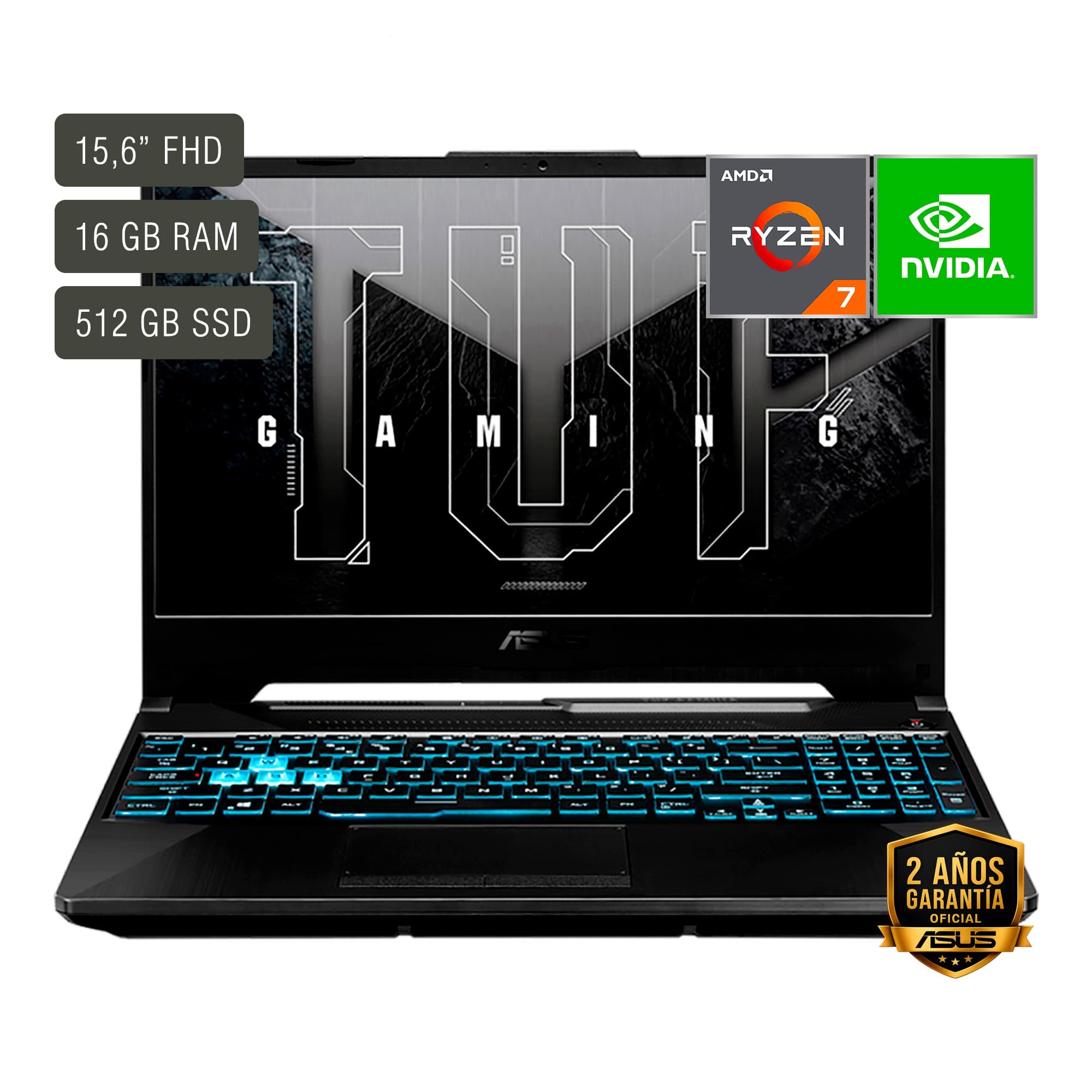 Notebook Gamer Asus Tuf 15.6'' Ryzen 7 16gb 512gb Win11 Rtx3050