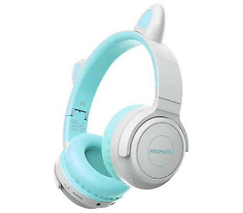 Promate Panda.Aqa Headphones P/Niños Bt Blanco/Celeste