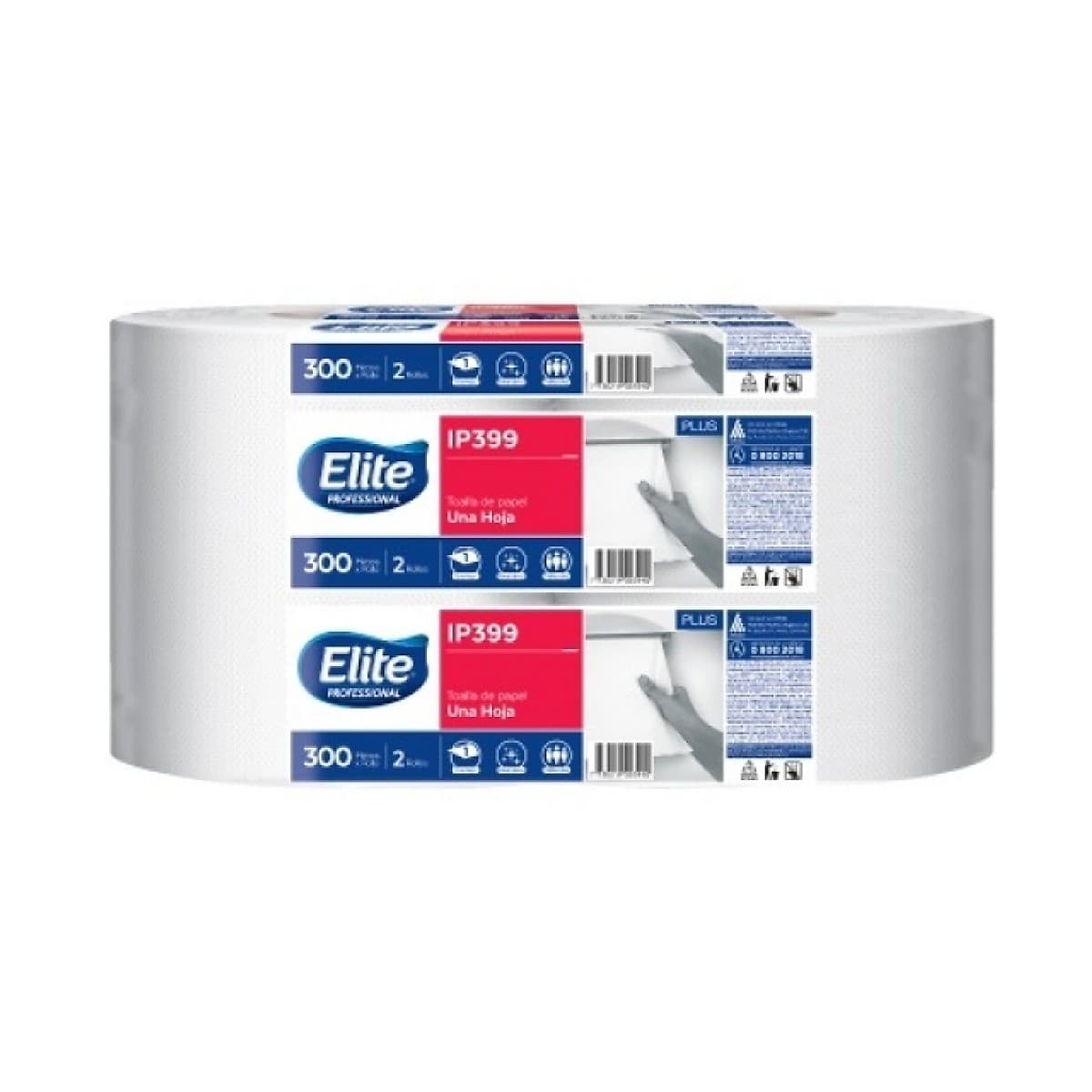 Papel Higiénico Elite Professional Hoja Simple Con Auto Corte 300m - 2 Rollos