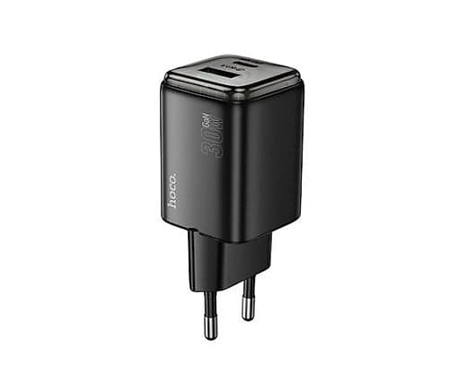 Hoco N71 Cargador Pared Black Pd30w Qc3.0 2 Puertos Usb A/Usb-C