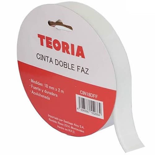 Cinta Doble Faz Foam Teoria 18mm 17m Blanco