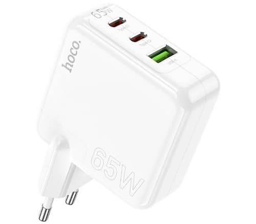 Hoco C115a Cargador De Pared 2 Usb-C/1 Usb-A Eu 65w White