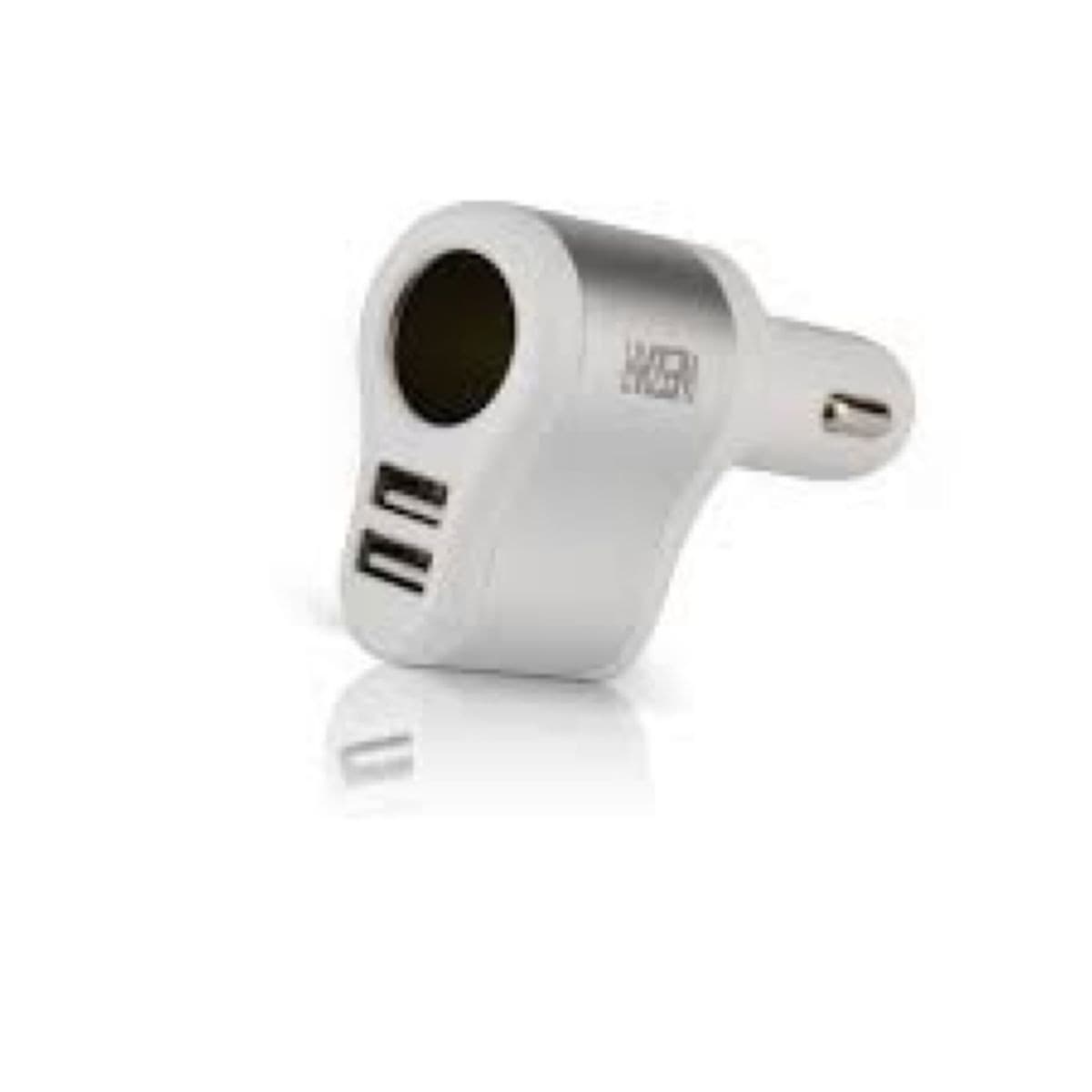 Cargador Auto U2 Wesdar Dual Usb/Cigarette Whi/Sil