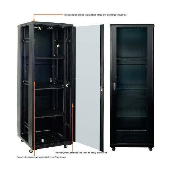 Rack Piso Negro 42u 800x800x2070 P/Vidrio