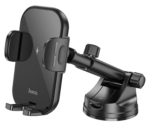 Hoco Hw5 Journey Soporte Y Cargador Inalambrico P/Auto 15w Ventosa Black (O)