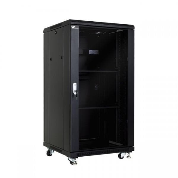 Rack Piso Negro 24u 600x600x1250 P/Vidrio No Inc Acc
