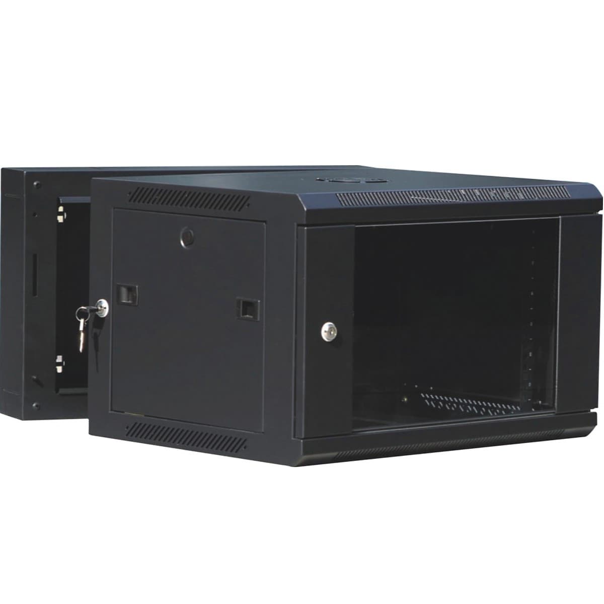 Rack 6u Pivotante Negro 600x550 Inc Pdu 6 Y Tornillos