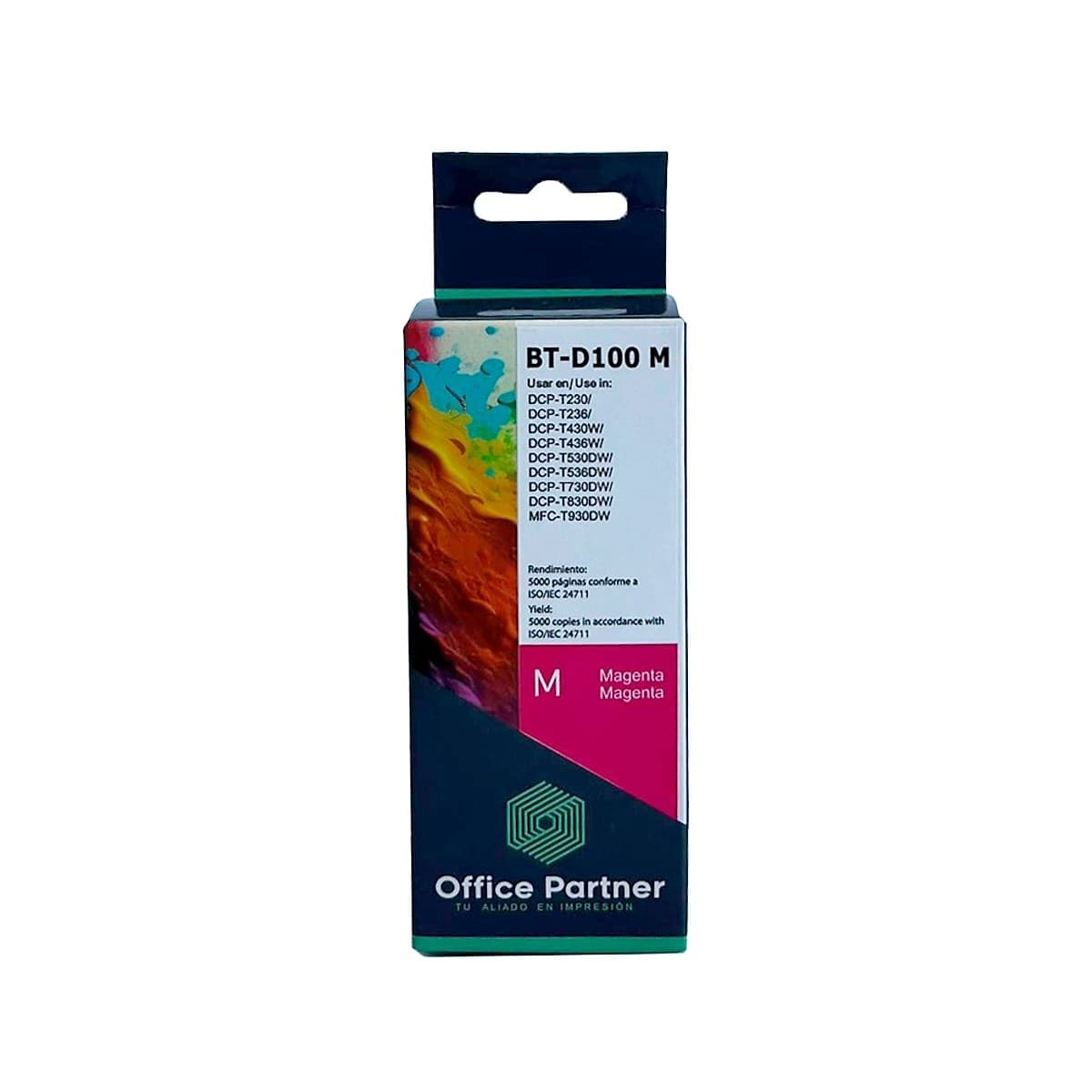 Botella De Tinta Magenta Brother Bt-D100 M - Office Partner - 5.000 Páginas