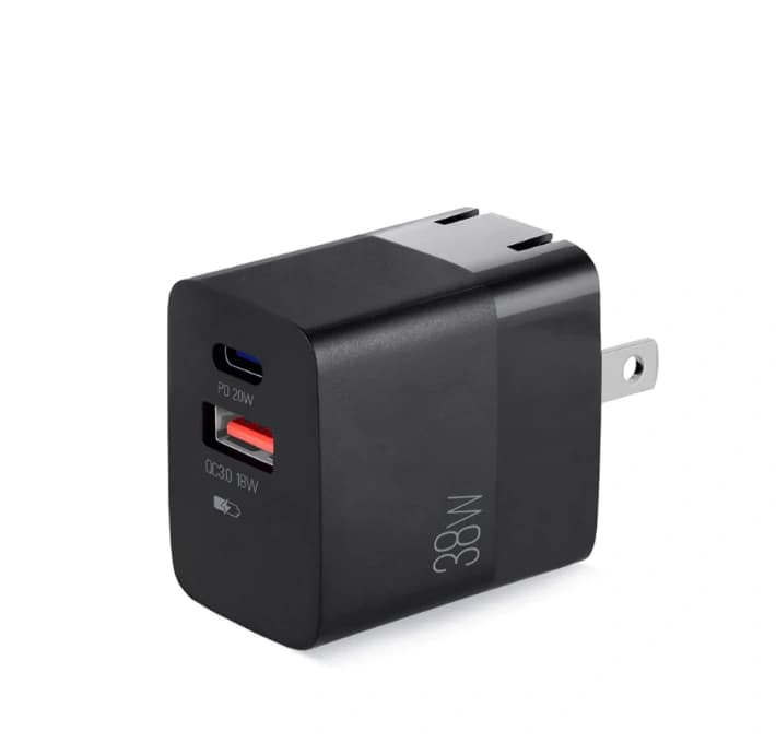 Cargador De Pared Plegable Con Typo-C + Usb Argom