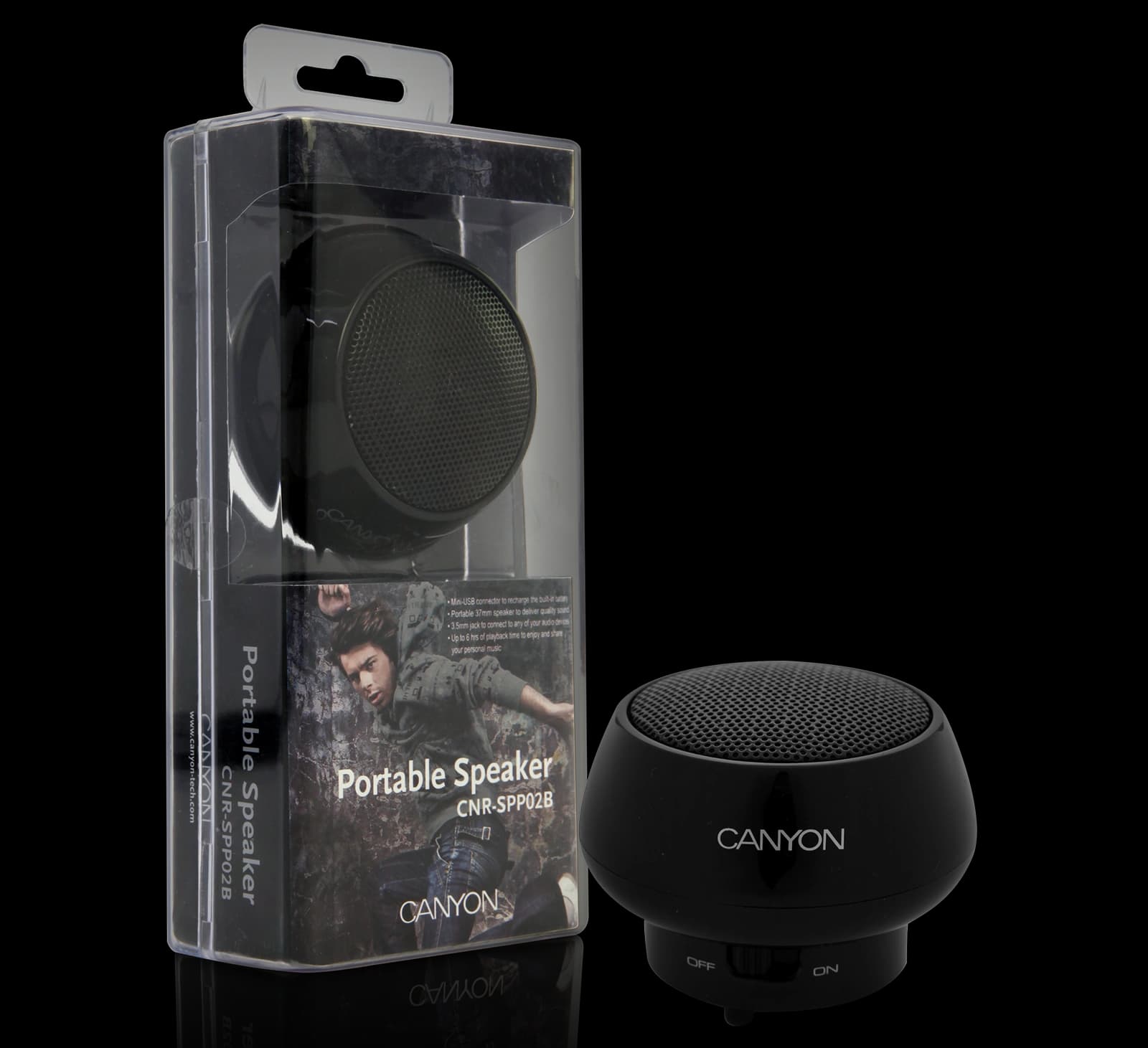 Parlante Portátil Canyon Cnr-Spp02b 2w Usb Recargable
