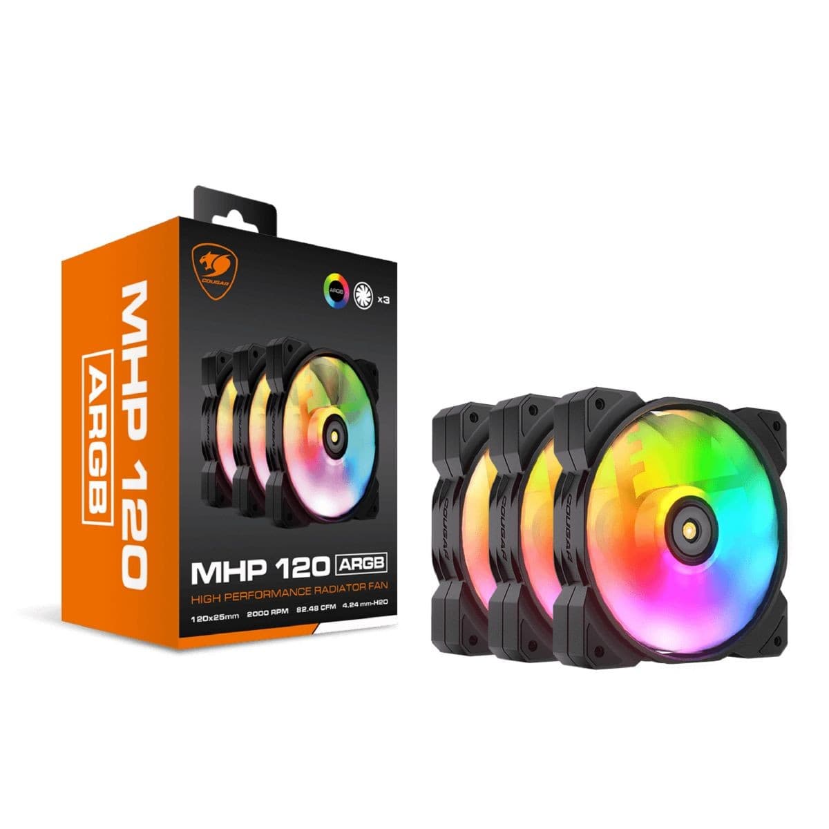 Fan Cougar Mhp 120 Argb 3 Fan Pack