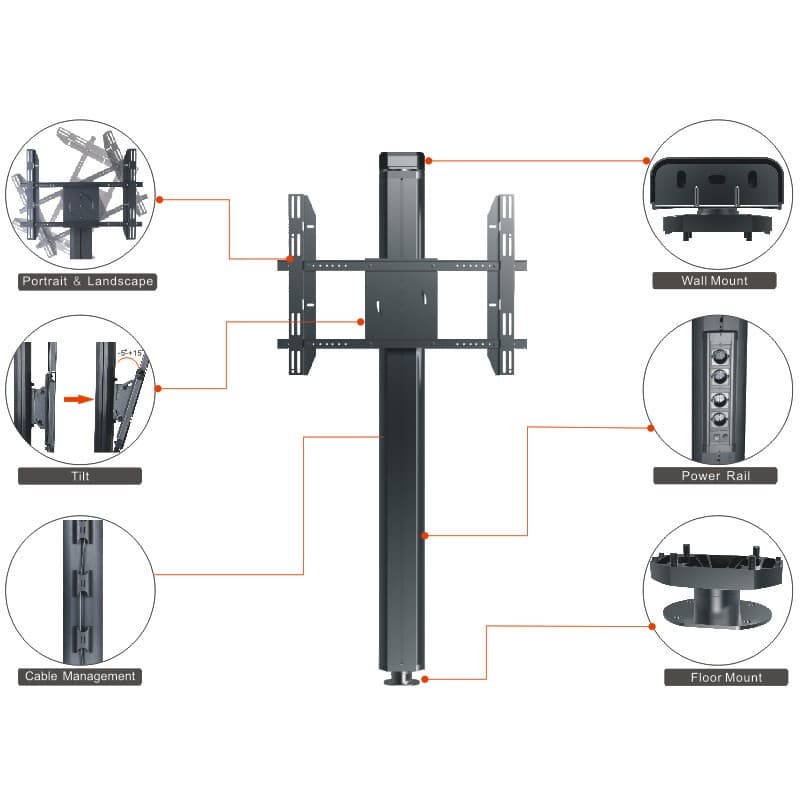Soporte De Pared Para 30" A 60" 800x400 60 Kg