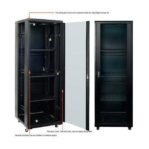 Rack Piso Negro 42u 600x600x2070 P/Vidrio - No Inc Acc