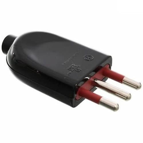 Electricidad Ficha Macho 3 En Linea 10a Negra Vivion