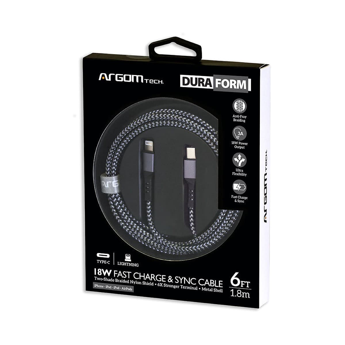 Cable Tipo-C A Lightning De Carga Ultrarrápido White 1.8m Ar
