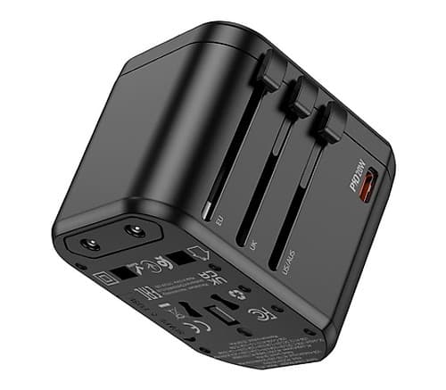 Hoco Ac15 Cargador Y Adaptador Universal Usb-C/2 Usb-A Pd20w Black