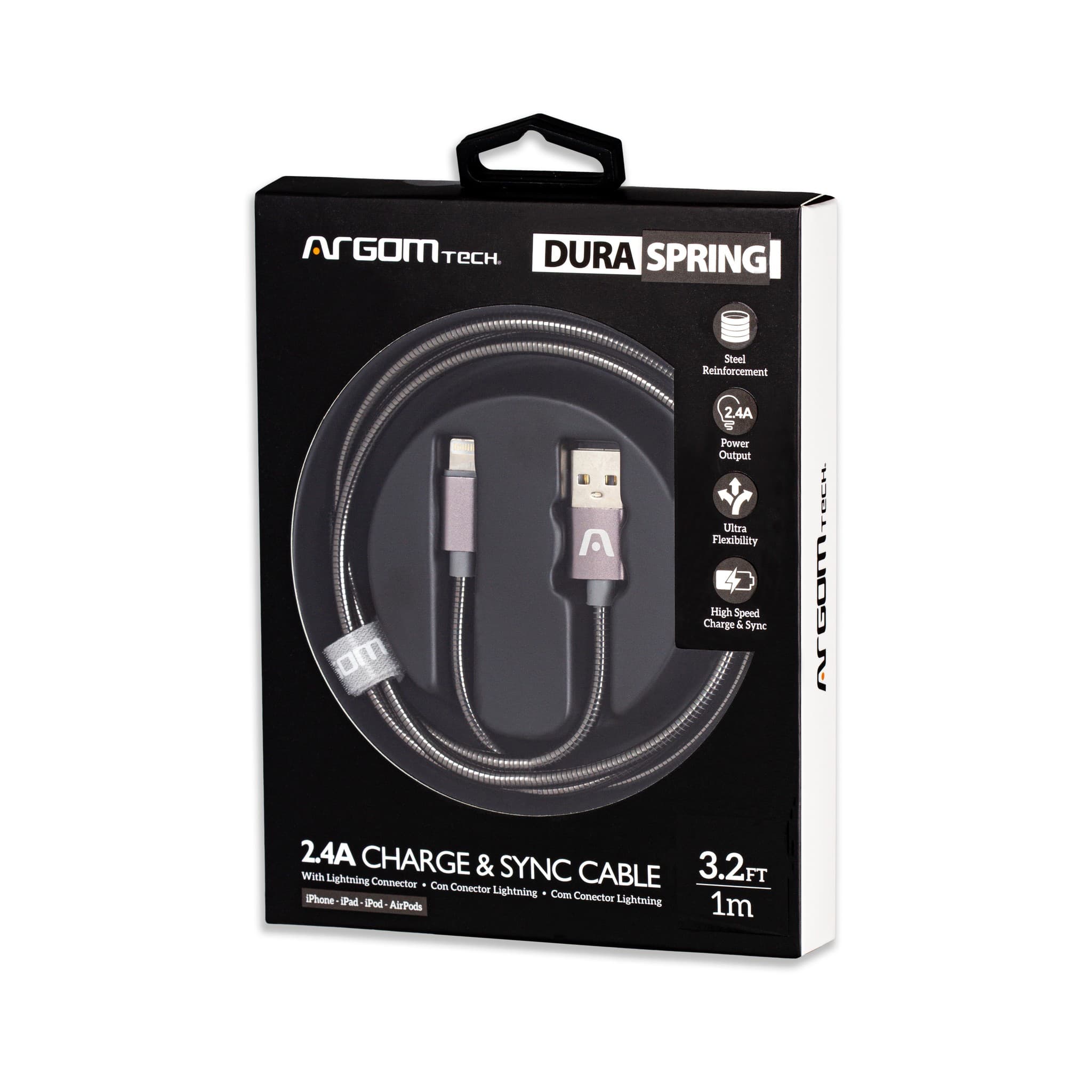 Cable Lightning A Usb 2.0 Metal Argom