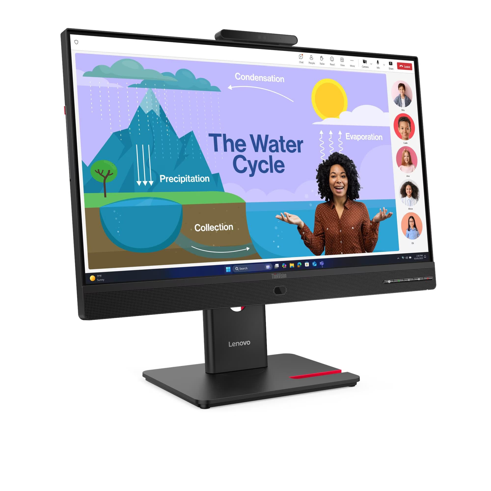Monitor Lenovo Thinkvision T24d-4v 23.8" Fhd Dp+Hdmi+Usb-C / Rj45 / Cam / 3