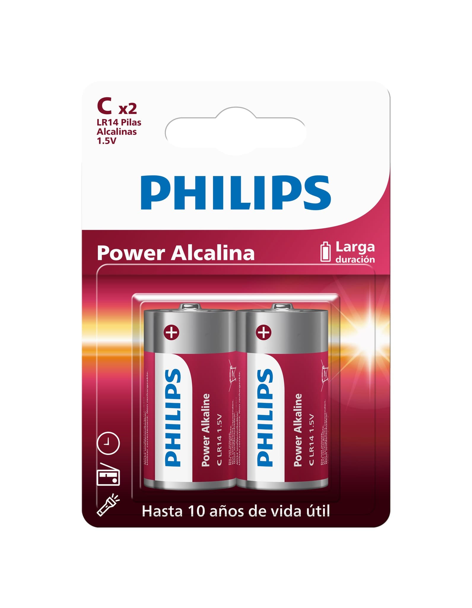 Pila Alkalina Philips C Blister X2