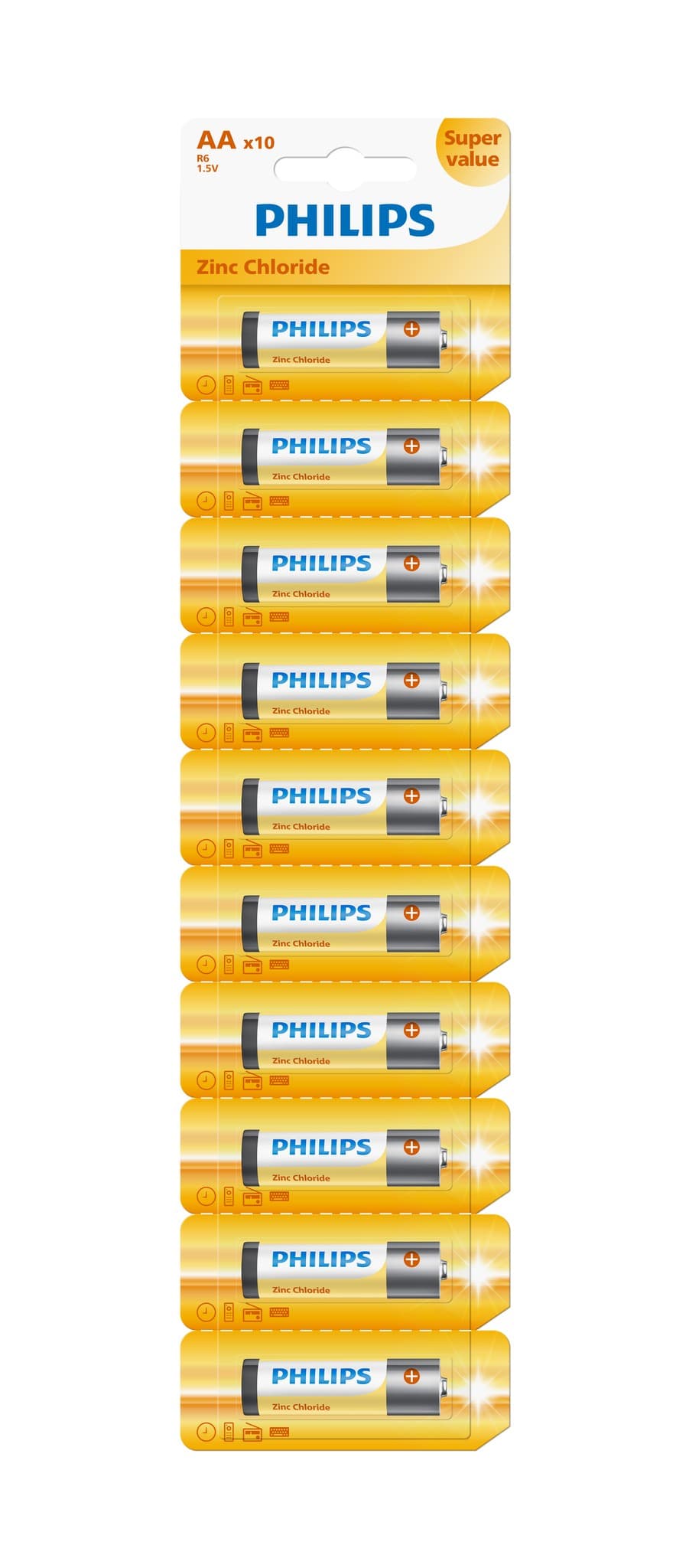Pila Carbon / Zinc Philips Aa Cartela X10