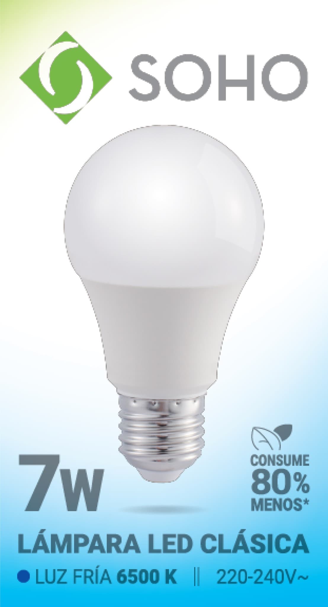 Lampara Led Soho E27 7w Fria X 10 Unidades