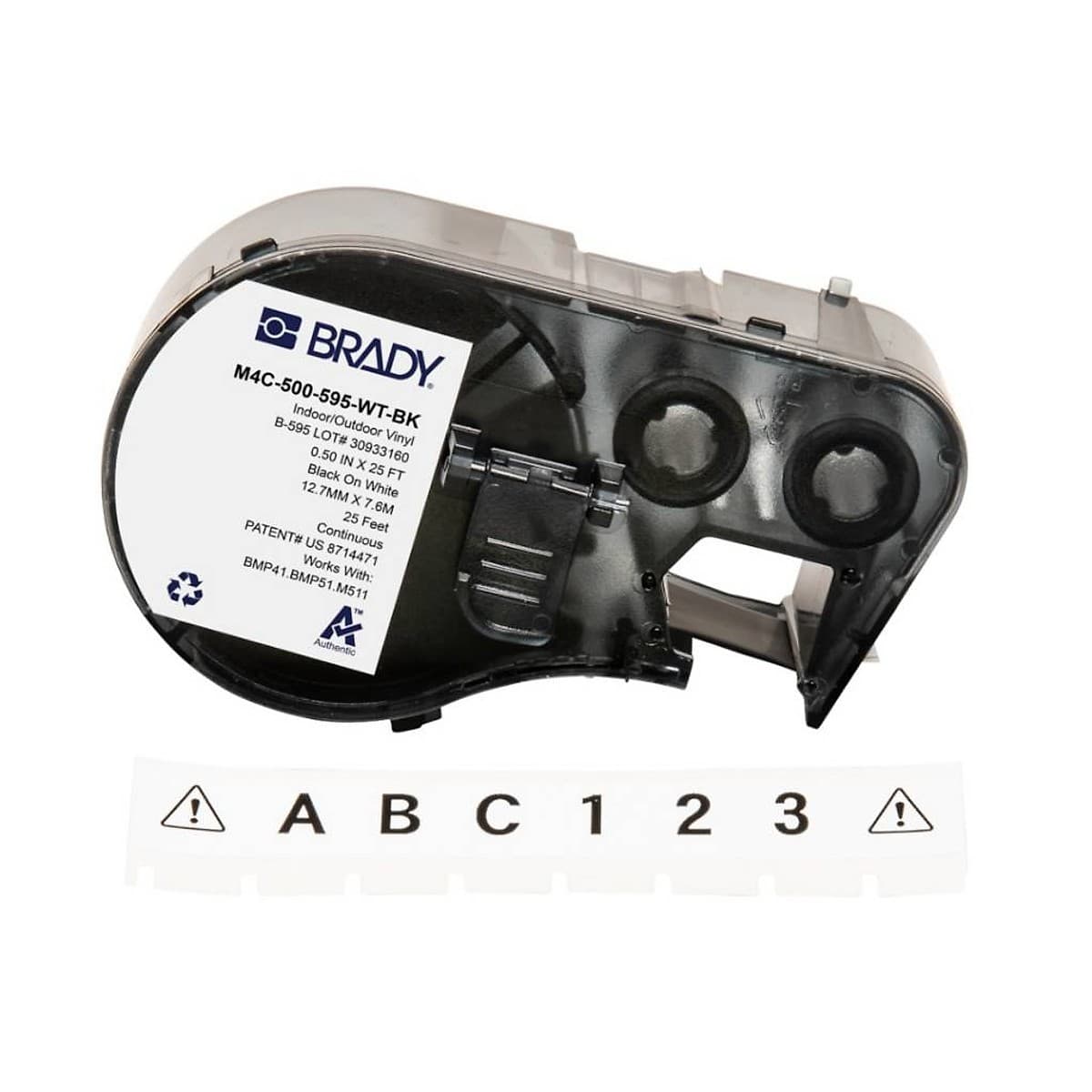Cinta Brady M4c-500-595 Vinilo Blanco 1.27cm Texto Negro