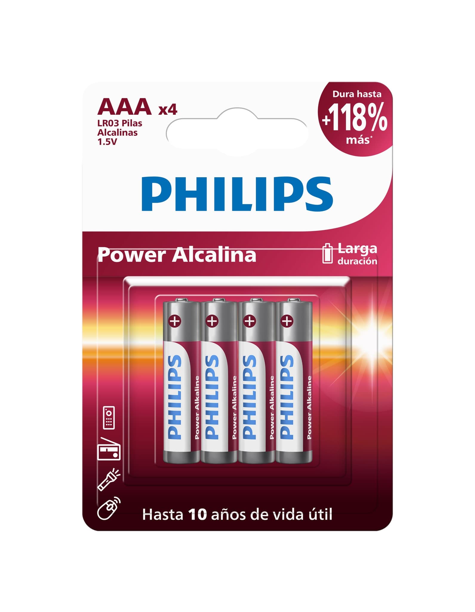 Pila Alkalina Philips Aaa Blister X4