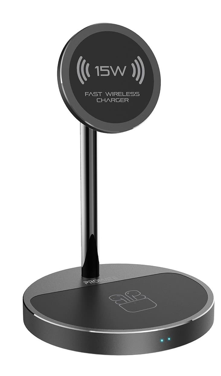 Promate Aurabase-Pd20.Black.Eu Cargador Inalambrico Rapido 3 En 1 Negro