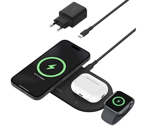 Base De Carga Inalambrica Belkin Wiz022vfbk 3 En 1 15w Black Negro