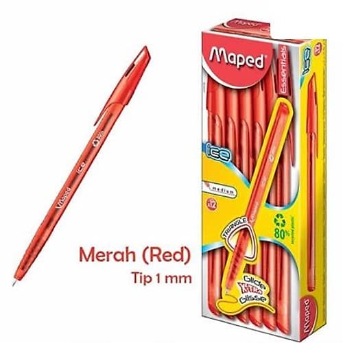 Boligrafo Rojo Caja X12 Green Ice Maped